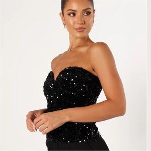 H&M Black Sequin Bodysuit